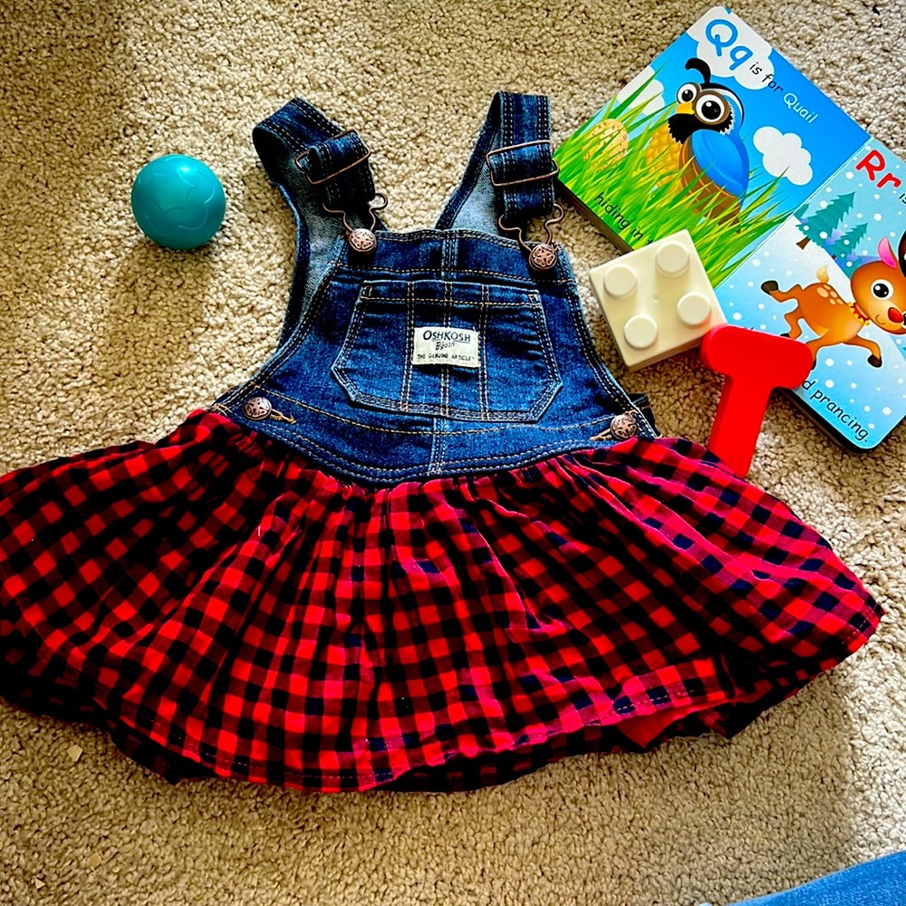 Blue jean dress overalls - OshKosh 12 Months